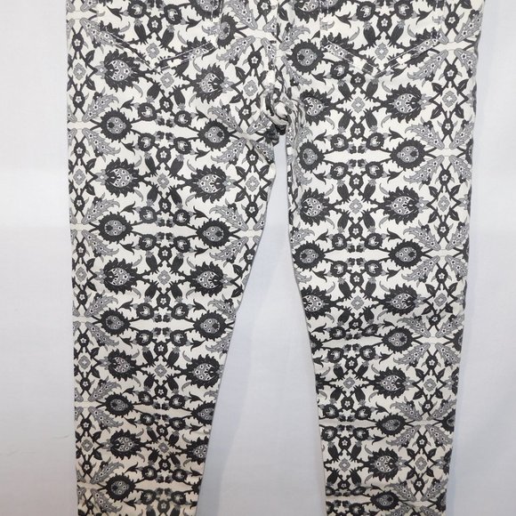 Zara Premium Denim Collection Women's 4 Skinny Cropped Thistle Pattern Jeans NEW - Picture 12 of 13